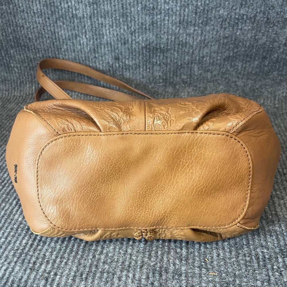 The Sak Bolinas Embossed Leather Shoulder Bag Tan Boho Tooled Western NWOT - Picture 10 of 16